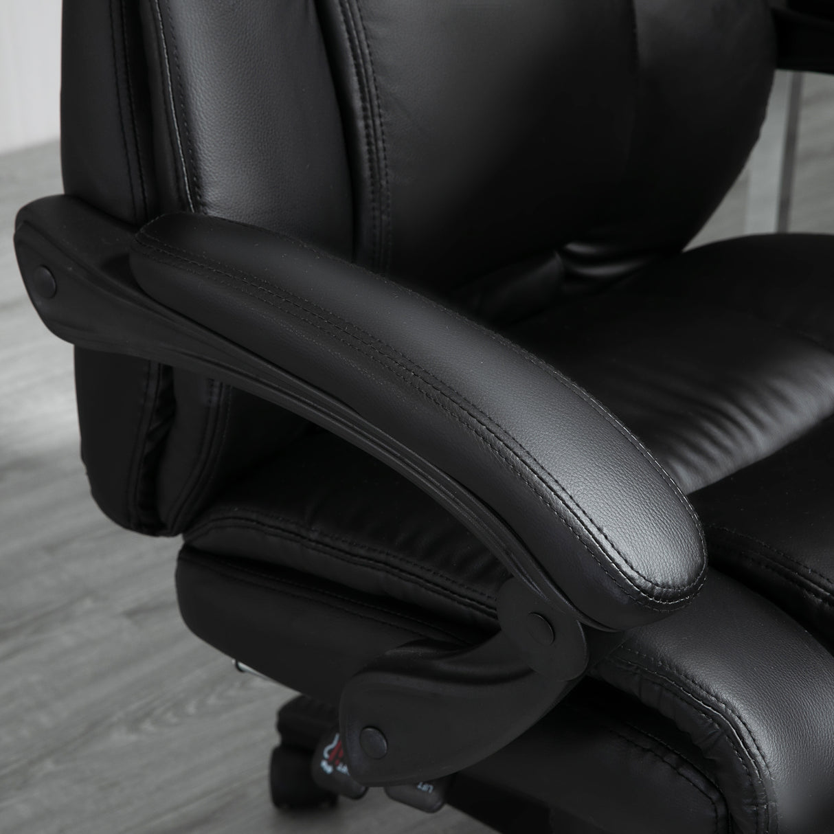 Faux Leather Home And Office Chair 68cm Wide With Footrest - Velmora