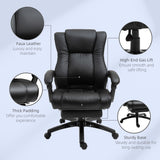 Faux Leather Home And Office Chair 68cm Wide With Footrest - Velmora