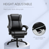 Faux Leather Home And Office Chair 68cm Wide With Footrest - Velmora