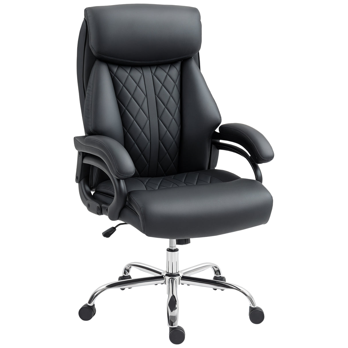 Faux Leather Home And Office Chair 68cm Wide With Spring Padding - Velmora