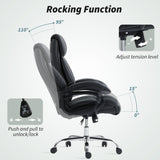 Faux Leather Home And Office Chair 68cm Wide With Spring Padding - Velmora