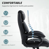 Faux Leather Home And Office Chair 68cm Wide With Spring Padding - Velmora