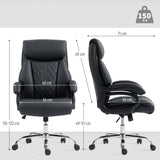 Faux Leather Home And Office Chair 68cm Wide With Spring Padding - Velmora