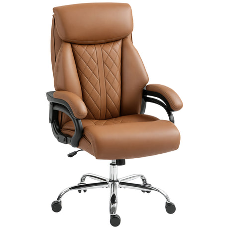 Faux Leather Home And Office Chair 68cm Wide With Spring Padding - Velmora