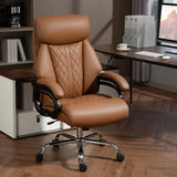 Faux Leather Home And Office Chair 68cm Wide With Spring Padding - Velmora