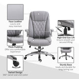 Faux Leather Home And Office Chair 70cm Wide - Velmora