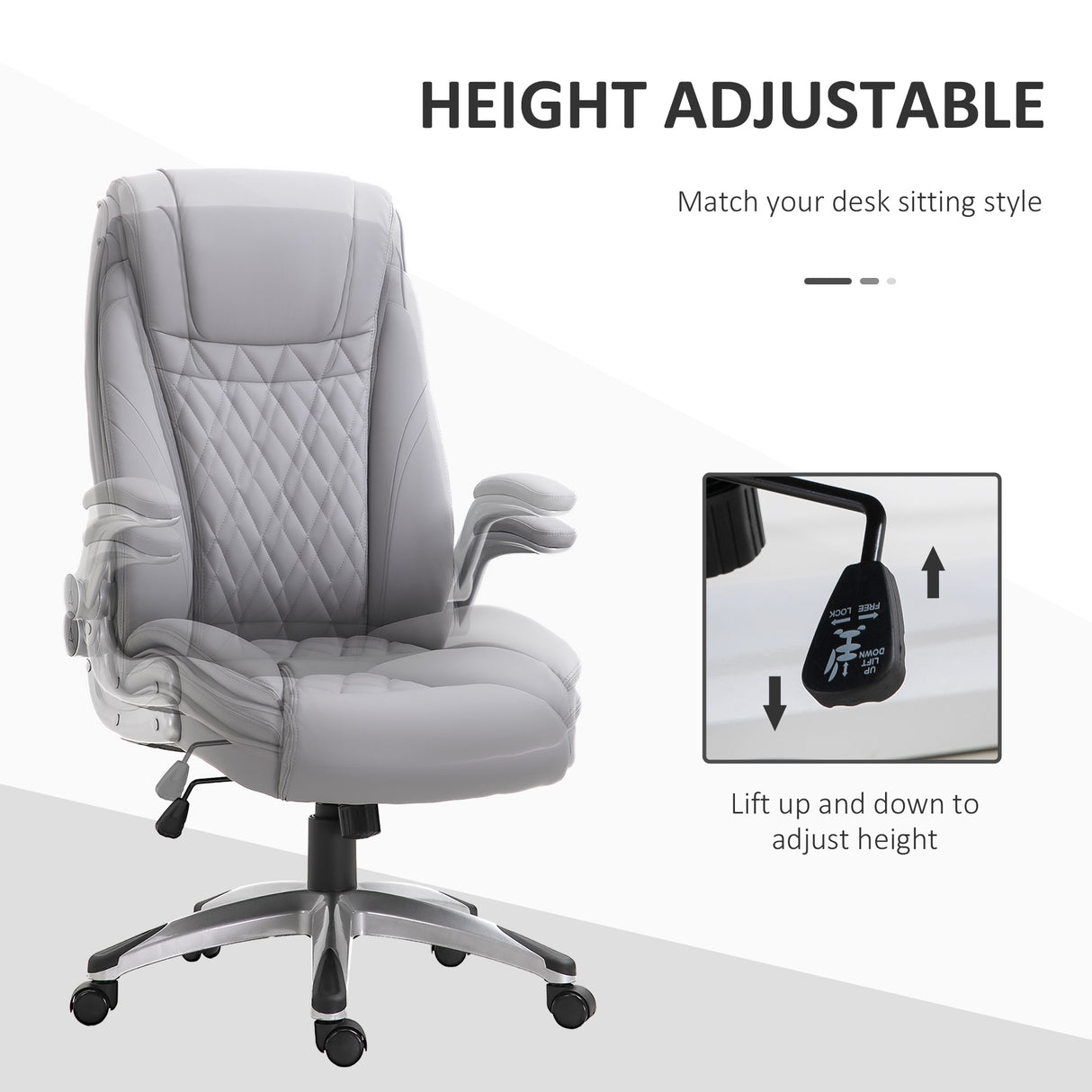 Faux Leather Home And Office Chair 70cm Wide - Velmora