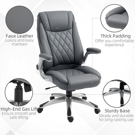 Faux Leather Home And Office Chair 70cm Wide - Velmora