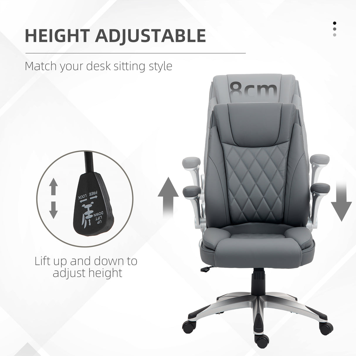 Faux Leather Home And Office Chair 70cm Wide - Velmora