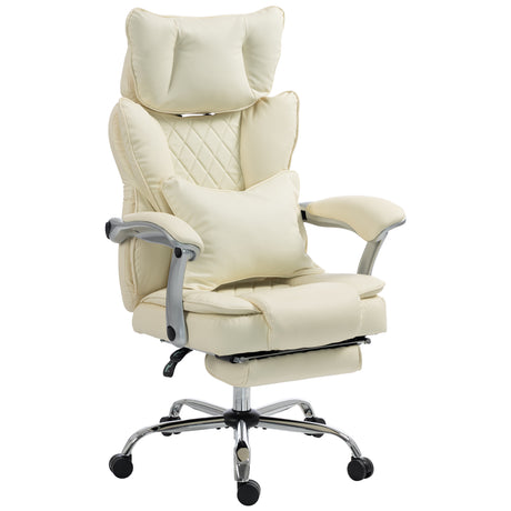 Faux Leather Home And Office Chair 73cm Wide With Footrest - Velmora