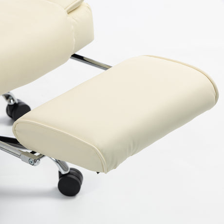 Faux Leather Home And Office Chair 73cm Wide With Footrest - Velmora