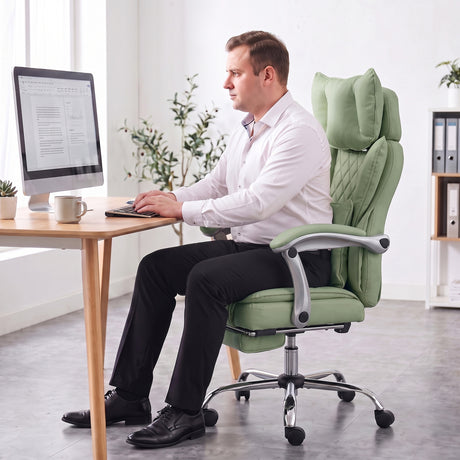 Faux Leather Home And Office Chair 73cm Wide With Footrest - Velmora