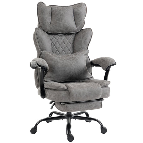 Faux Leather Home And Office Chair 73cm Wide With Footrest - Velmora