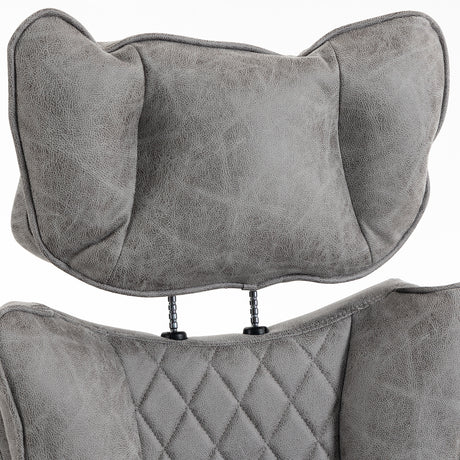 Faux Leather Home And Office Chair 73cm Wide With Footrest - Velmora