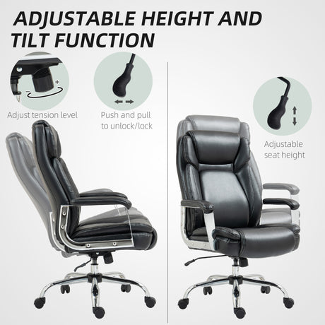 Faux Leather Home And Office Chair 74.5cm Wide - Velmora