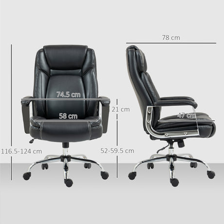 Faux Leather Home And Office Chair 74.5cm Wide - Velmora