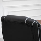Faux Leather Home And Office Chair 76cm Wide With Contrast Piping - Velmora