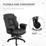 Faux Leather Home And Office Chair 76cm Wide With Contrast Piping - Velmora