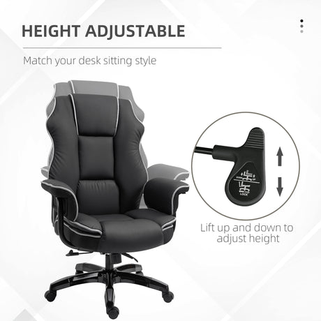 Faux Leather Home And Office Chair 76cm Wide With Contrast Piping - Velmora