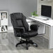 Faux Leather Home And Office Chair 76cm Wide With Contrast Piping - Velmora