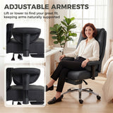 Faux Leather Home And Office Chair 78cm Wide With Footrest - Velmora
