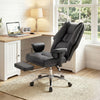 Faux Leather Home And Office Chair 78cm Wide With Footrest - Velmora