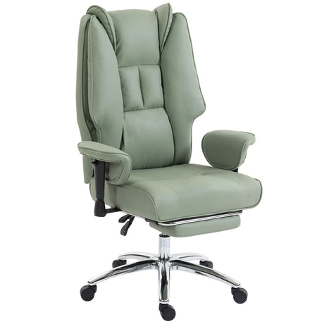 Faux Leather Home And Office Chair 78cm Wide With Footrest - Velmora