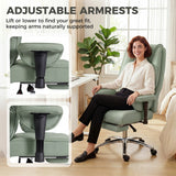 Faux Leather Home And Office Chair 78cm Wide With Footrest - Velmora