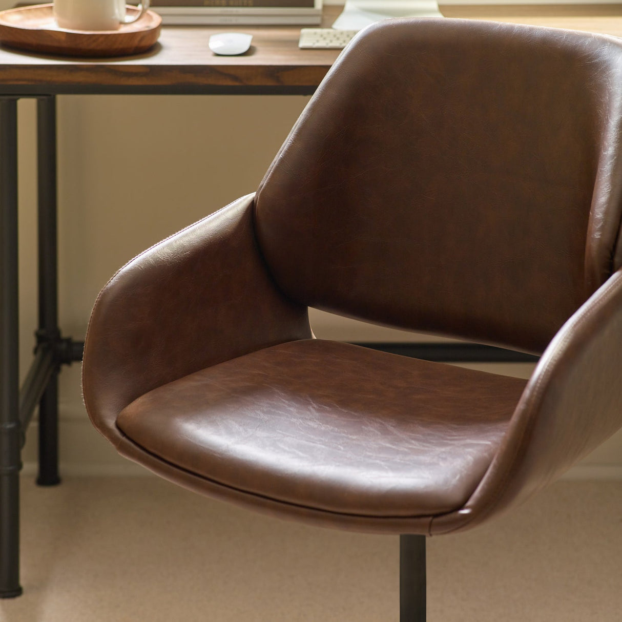 Faux Leather Home And Office Chair Swivel - Parker