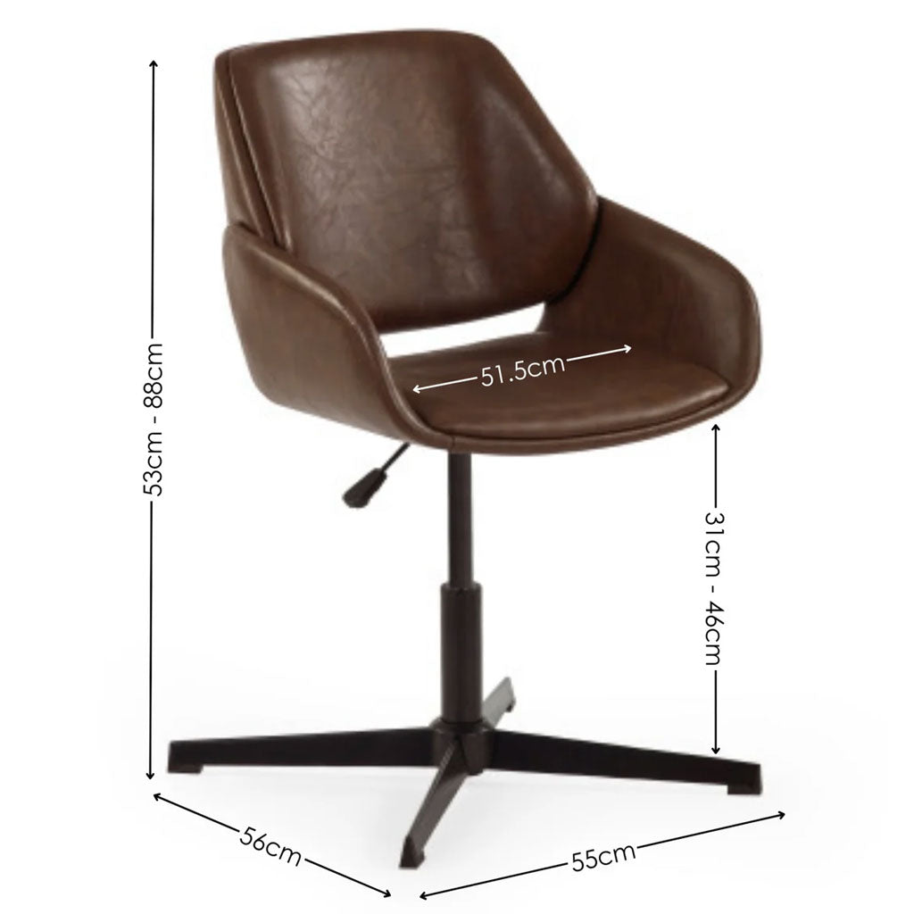 Faux Leather Home And Office Chair Swivel - Parker