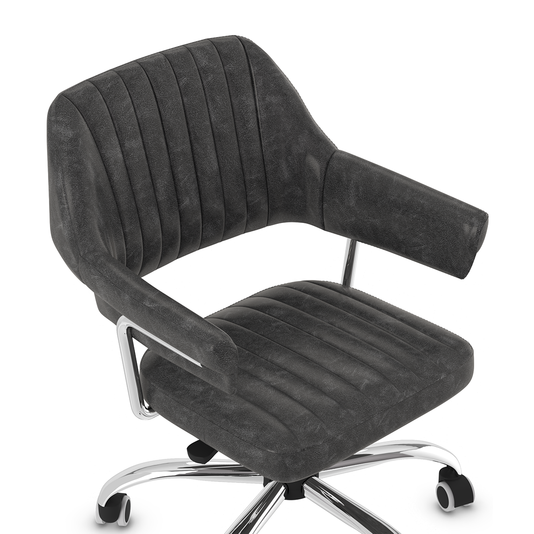 Faux Leather Home And Office Chair With Chrome Frame - Alverton