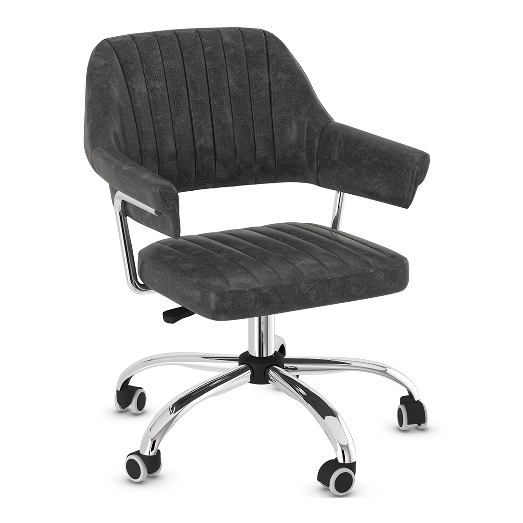 Faux Leather Home And Office Chair With Chrome Frame - Alverton
