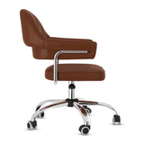Faux Leather Home And Office Chair With Chrome Frame - Alverton