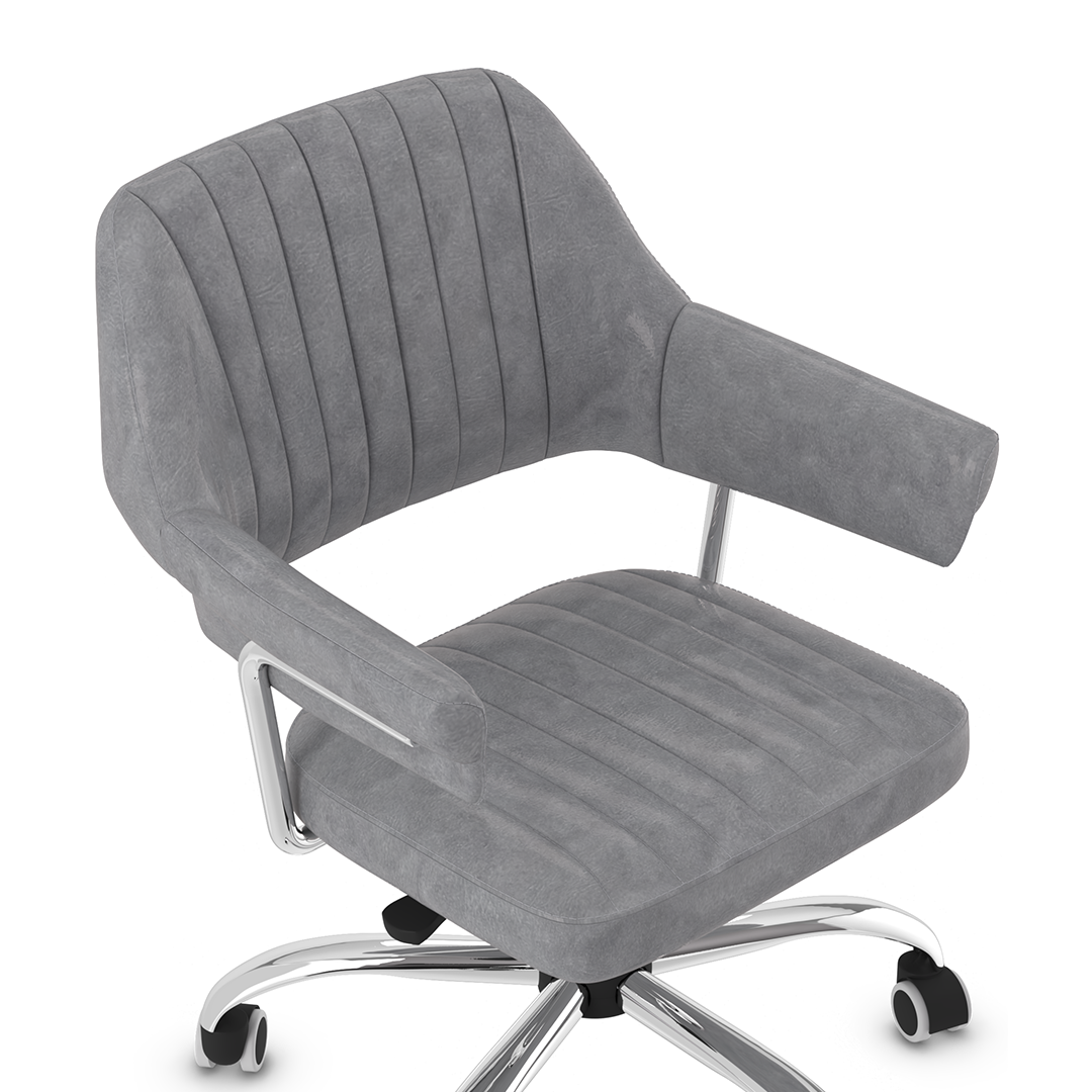 Faux Leather Home And Office Chair With Chrome Frame - Alverton