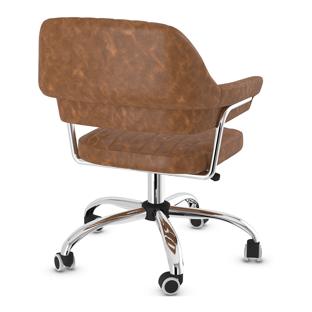 Faux Leather Home And Office Chair With Chrome Frame - Alverton