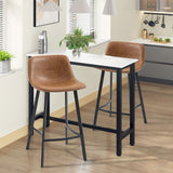 Faux Leather Kitchen Bar Stools in Set Of 2 - Velmora