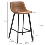 Faux Leather Kitchen Bar Stools in Set Of 2 - Velmora