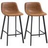 Faux Leather Kitchen Bar Stools in Set Of 2 - Velmora