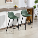 Faux Leather Kitchen Bar Stools in Set Of 2 - Velmora