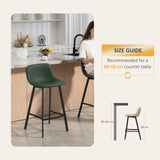 Faux Leather Kitchen Bar Stools in Set Of 2 - Velmora