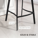 Faux Leather Kitchen Bar Stools in Set Of 2 - Velmora