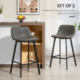 Faux Leather Kitchen Bar Stools in Set Of 2 - Velmora