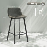 Faux Leather Kitchen Bar Stools in Set Of 2 - Velmora