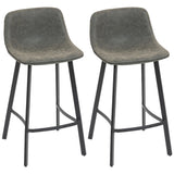 Faux Leather Kitchen Bar Stools in Set Of 2 - Velmora