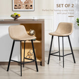 Faux Leather Kitchen Bar Stools in Set Of 2 - Velmora