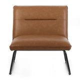 Faux Leather Lounge Chair With Metal Legs - Saxon