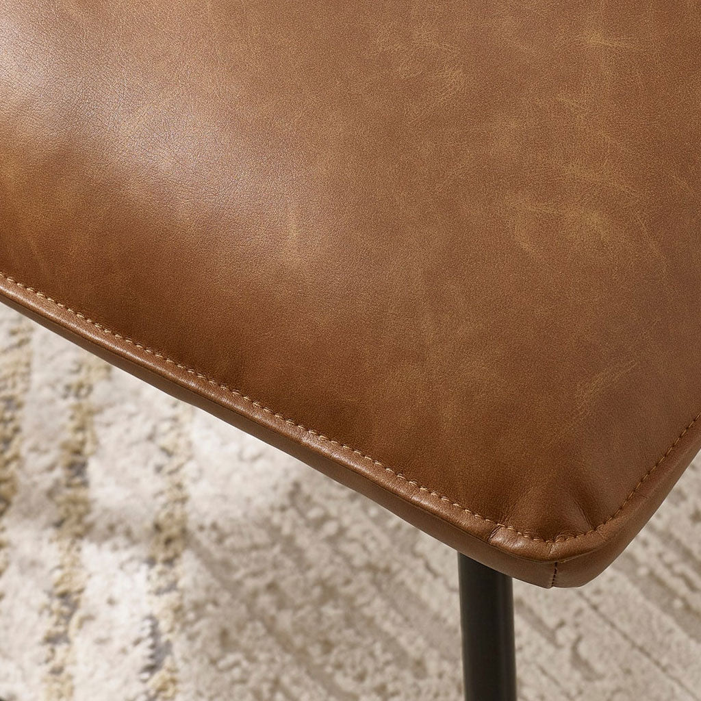 Faux Leather Lounge Chair With Metal Legs - Saxon