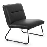 Faux Leather Lounge Chair With Metal Legs - Saxon