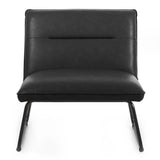 Faux Leather Lounge Chair With Metal Legs - Saxon