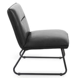 Faux Leather Lounge Chair With Metal Legs - Saxon